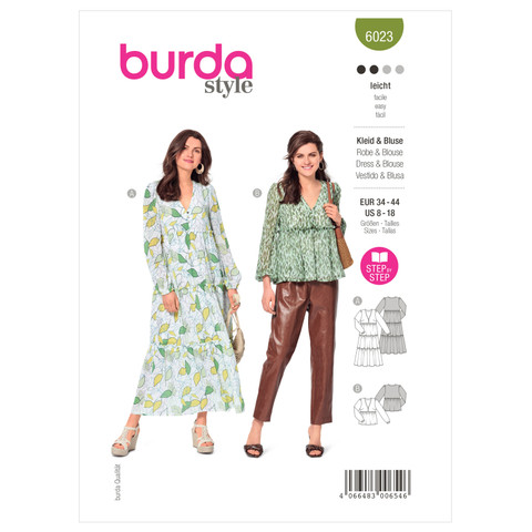 Burda Style BUR6023 | Misses' Dress and Blouse | Front of Envelope