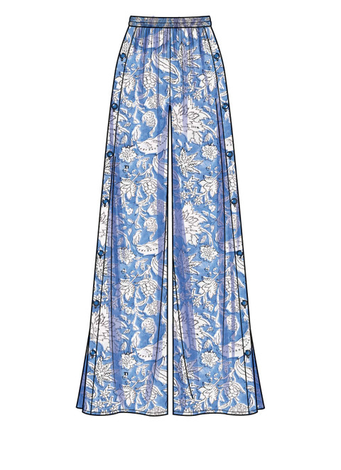 FACADE PATTERN ♥ Striped wide pants /追跡付 S9608 | Misses' Pants and Skirt | Simplicity