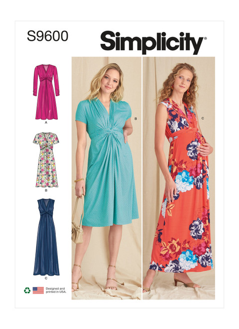 Simplicity S9600 | Misses' Knit Dresses | Front of Envelope