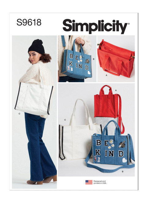 Simplicity S9618 | Tote Bag in Three Sizes | Front of Envelope