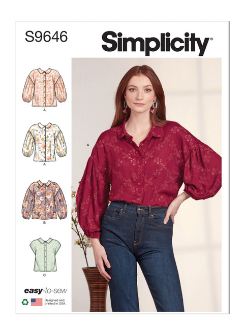 S9646 | Misses' Button Down Top | Simplicity