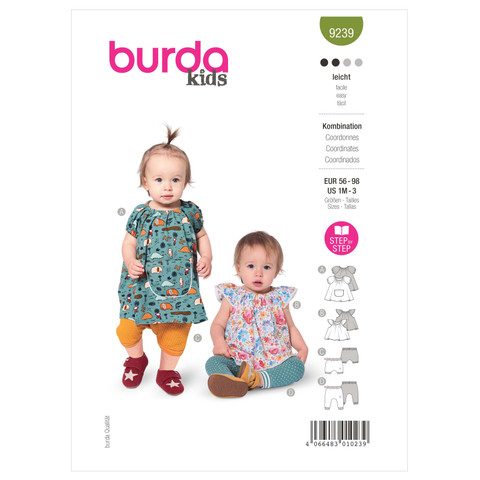 Burda Style BUR9239 | Babies' Co-ords | Front of Envelope