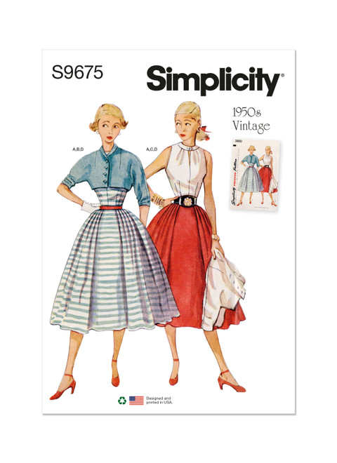Simplicity S9699 | Misses' Vintage Skirt, Blouse and Jacket | Front of Envelope
