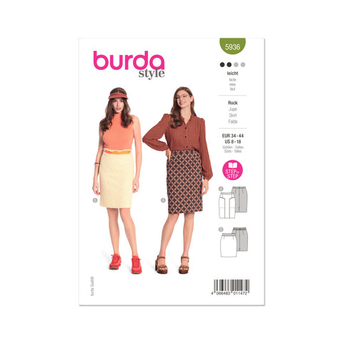 Burda Style BUR5936 | Burda Style Pattern 5936 Misses' Skirt | Front of Envelope