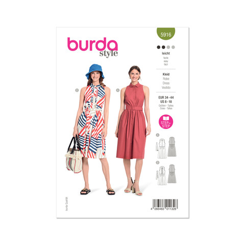 Burda Style BUR5916 | Burda Style Pattern 5916 Misses' Dress | Front of Envelope