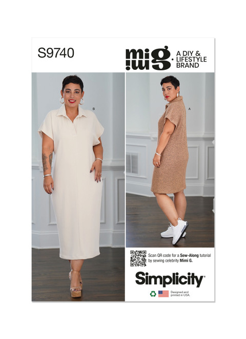 S9740 | Misses' Knit Dress in Two Lengths by Mimi G Style | Simplicity