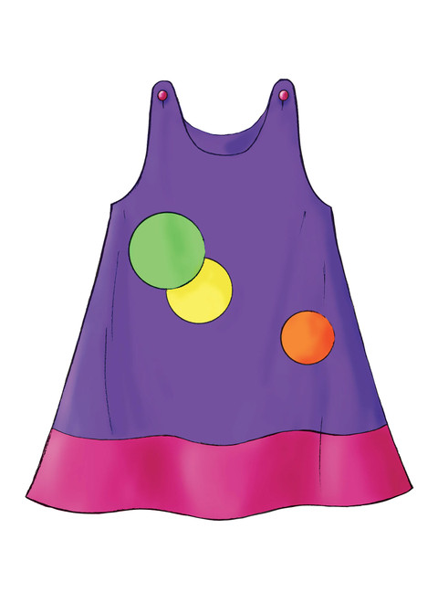 Butterick B3772 | Toddlers'/Children's Button-Shoulder Dresses