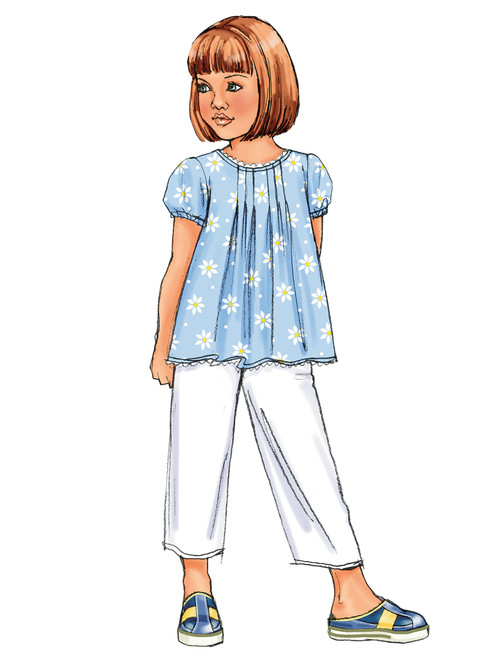 Butterick B4176 | Children's/Girls' Tucked Tops, Dresses, Shorts and Pants