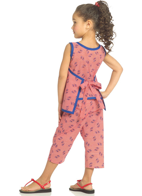 B5019 (PDF) | Children's/Girls' Wrap Top, Dress, Pants and Bucket