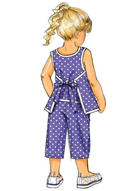 Butterick B5019 (Digital) | Children's/Girls' Wrap Top, Dress, Pants and Bucket Hat