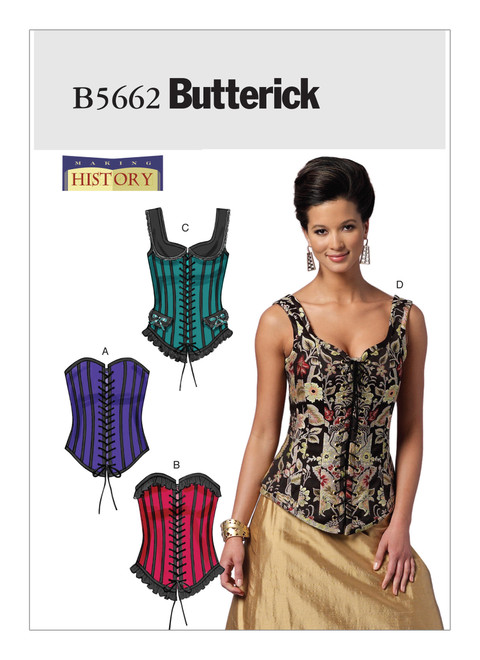 Butterick B5662 | Boned Corsets with Lacing | Front of Envelope