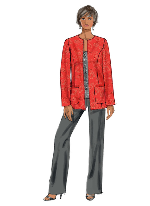 Butterick B5719 | Misses'/Women's Open-Front Jackets, Dress, Skirt and Pants