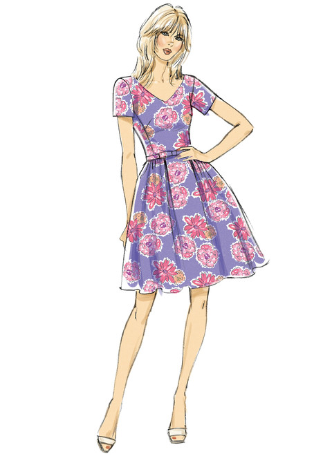 Butterick B5982 (Digital) | Misses'/Misses' Petite Gathered Dresses and Belt