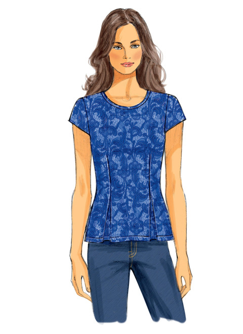 Butterick B5988 (Digital) | Misses'/Misses' Petite Tucked Tops