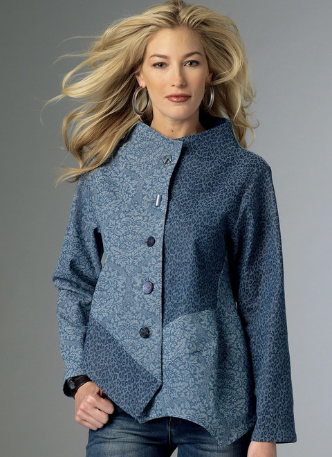 B6106 | Misses' Asymmetrical Patchwork Jackets | Butterick Patterns