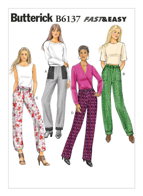 Buy Misses Easy High Waist Pants Pattern Butterick 6715 Size 6 22 Online in  India - Etsy