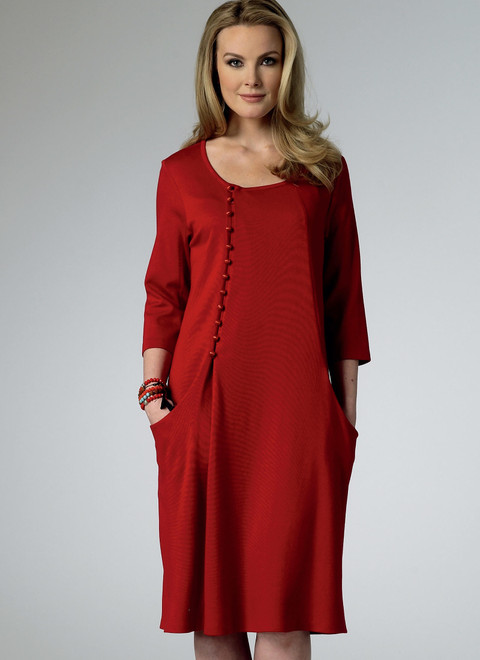 Butterick B6213 (Digital) | Misses' Draped-Pocket Jumper and Dress