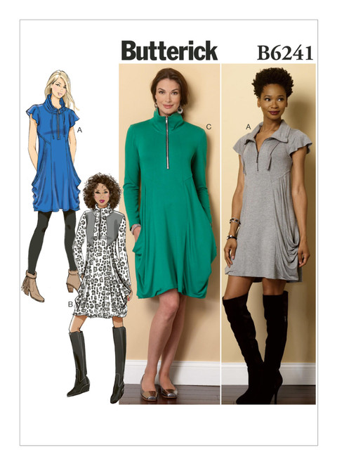 PDB6241 | Misses' Draped-Pocket Dresses | Butterick Patterns