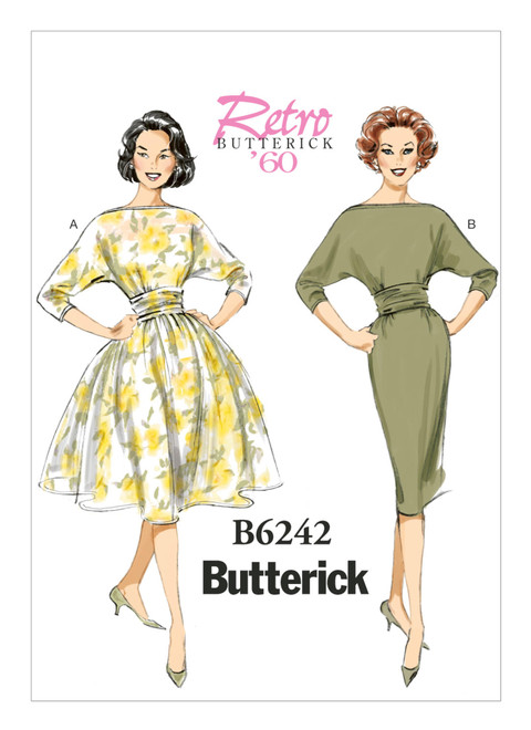 Butterick B6242 (Digital) | Misses' Ruched-Waist Dresses | Front of Envelope