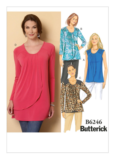 Butterick B6246 (Digital) | Misses' Tulip-Hem Tops | Front of Envelope