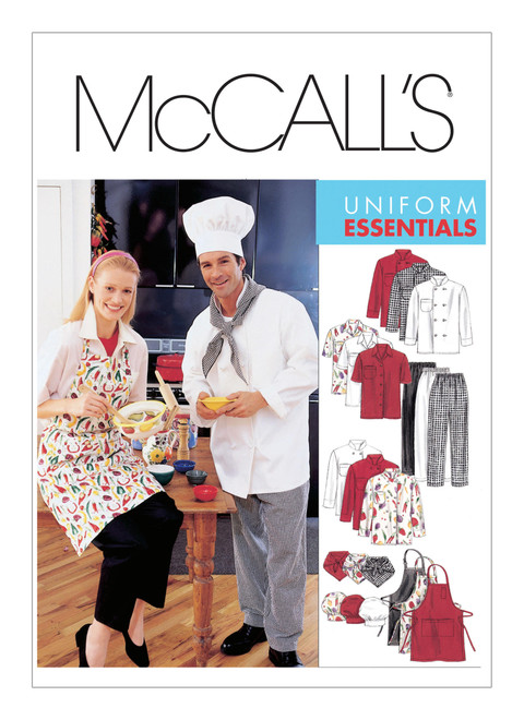 McCall's M2233 | Misses' and Men's Jacket, Shirt, Apron, Pull-On Pants, Neckerchief and Hat | Front of Envelope