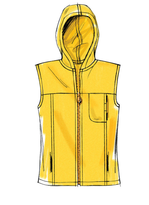 McCall's M5252 (Digital) | Misses'/Men's Stand-Up Collar or Hooded Vest and Jackets