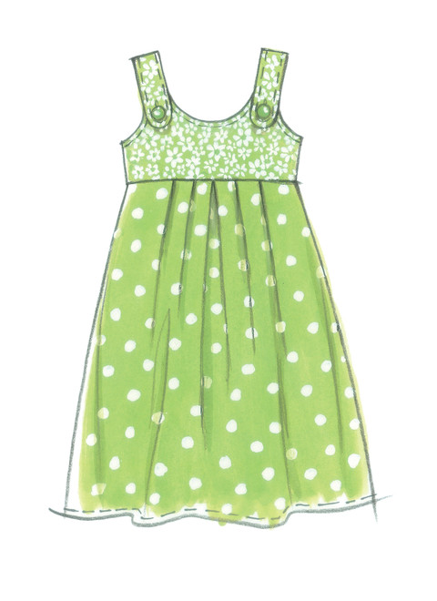 McCall's M5613 | Children's/Girls' Raised-Waist Dresses