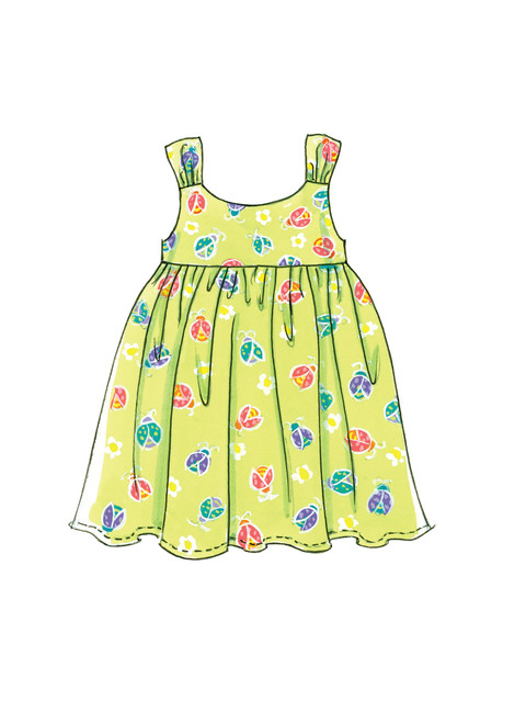 McCall's M6017 (Digital) | Toddlers'/Children's Gathered Tops, Dresses, Shorts and Pants