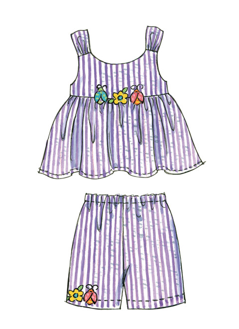 McCall's M6017 | Toddlers'/Children's Gathered Tops, Dresses, Shorts and Pants