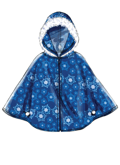 McCall's M6431 | Children's/Girls' Zippered or Pullover Ponchos