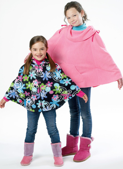 McCall's M6431 | Children's/Girls' Zippered or Pullover Ponchos