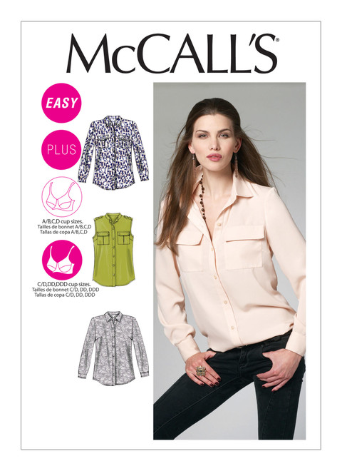 McCall's M6436 (Digital) | Misses'/Women's Button-Down Shirts | Front of Envelope