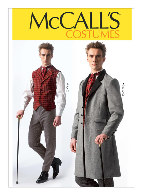 McCall's M7003 | Notch Collar Coat, Vest, Pants and Tie | Front of Envelope