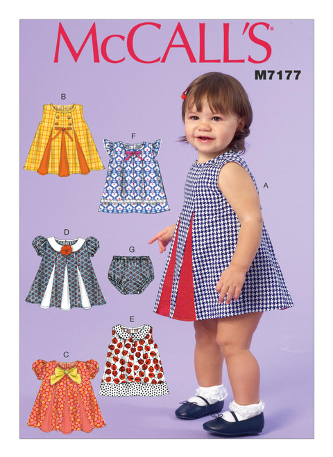 M7177 (PDF) | Infants' Gored Dresses and Panties | McCall's Patterns