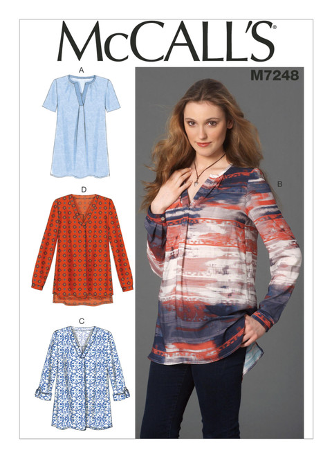 McCall's M7248 (Digital) | Misses' Pullover Tops | Front of Envelope