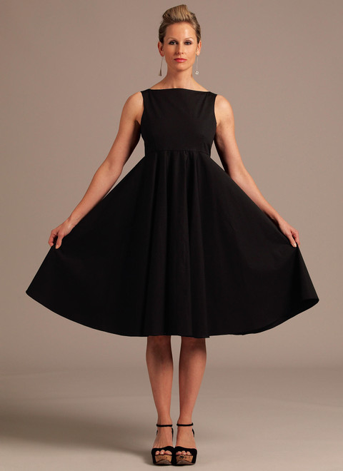 DIY Circle Skirt Bow Back Dress: Vogue 1102 - Indoor Shannon
