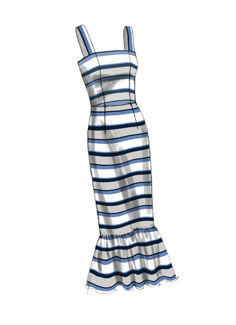 V8766 | Misses'/Misses' Petite Fitted or Flared Dresses