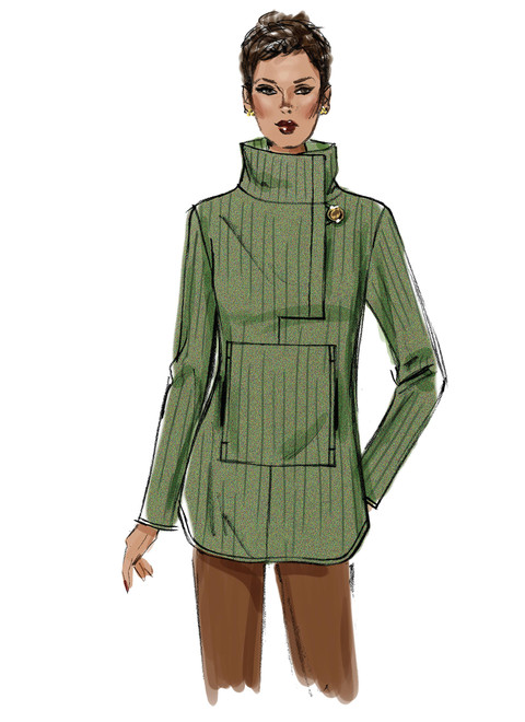 Vogue Patterns V8854 | Misses' Hooded or Stand-Up Collar Tunics