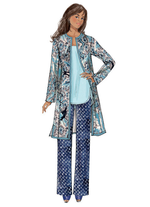 Butterick B6293 (Digital) | Misses' Open-Front Jackets, Top and Pants