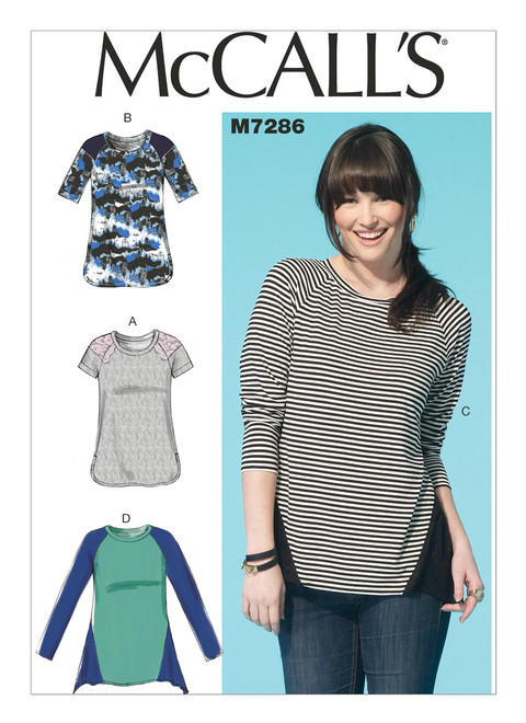 M7286 | Misses' Raglan Sleeve Tops | McCall's Patterns