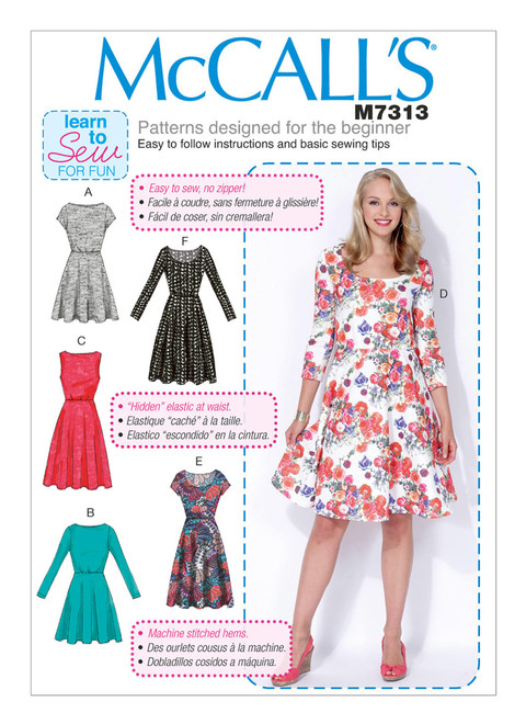 McCall's Misses' Fit and Flared Dress Sewing Pattern Kit, Code M8211, Sizes  8-10-12-14-16, Multicolor : Amazon.in: Home & Kitchen