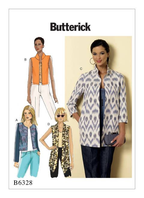 Butterick B6328 | Misses' Open-Front Jackets | Front of Envelope