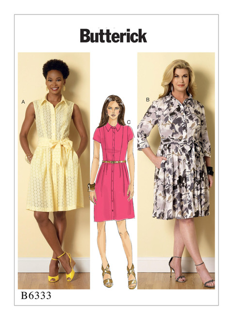Butterick B6333 (Digital) | Misses'/Miss Petite/Women's/Women Petite Shirtdress and Sash | Front of Envelope
