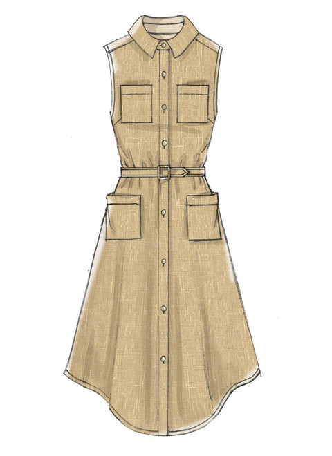 M7351 | Misses' Shirtdresses with Pockets and Belt | McCall's Patterns