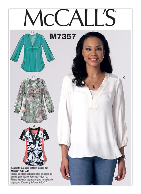M7357 (PDF) | Misses' Banded Tops with Yoke | McCall's Patterns
