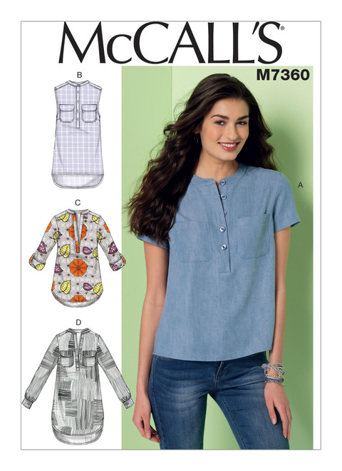 McCall's M7360 (Digital) | Misses' Henley Tops | Front of Envelope