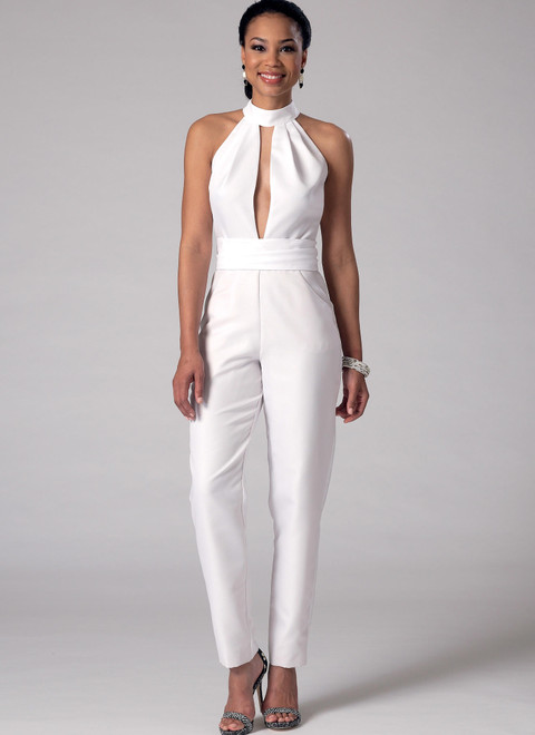 McCall's M7366 (Digital) | Misses' Pleated Surplice or Plunging-Neckline Rompers, Jumpsuits and Belt