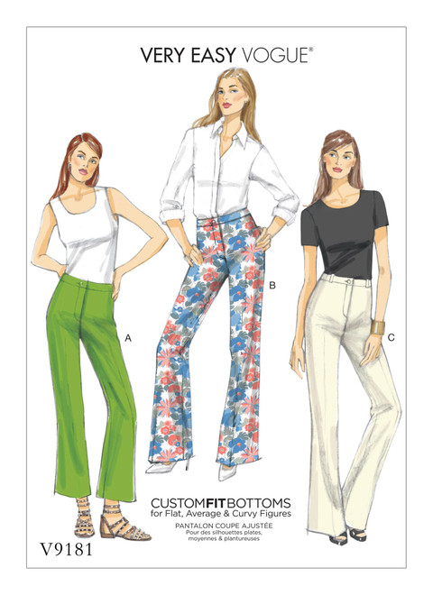 Vogue Patterns V9181 | Misses' Custom-Fit Bootcut Pants | Front of Envelope