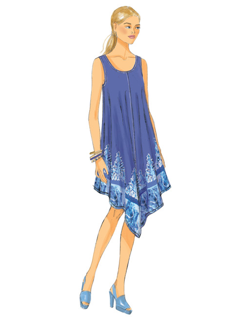 Butterick B6350 (Digital) | Misses' Sleeveless and Cold-Shoulder Tent Dresses