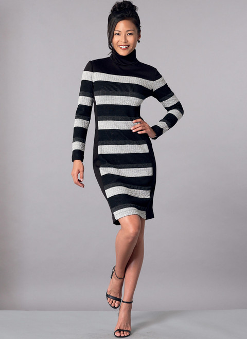 McCall's M7430 (Digital) | Misses' Knit Side-Panel Dresses with Yokes